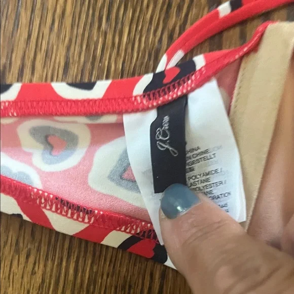 J. Crew Heart Print Bikini Top, 32B - Picture 3 of 4